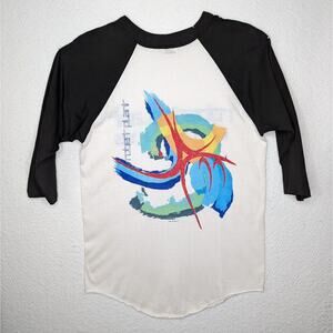 Vtg 80s 1985 Robert Plant World Tour Raglan Sleeve Baseball T Shirt Sz XL